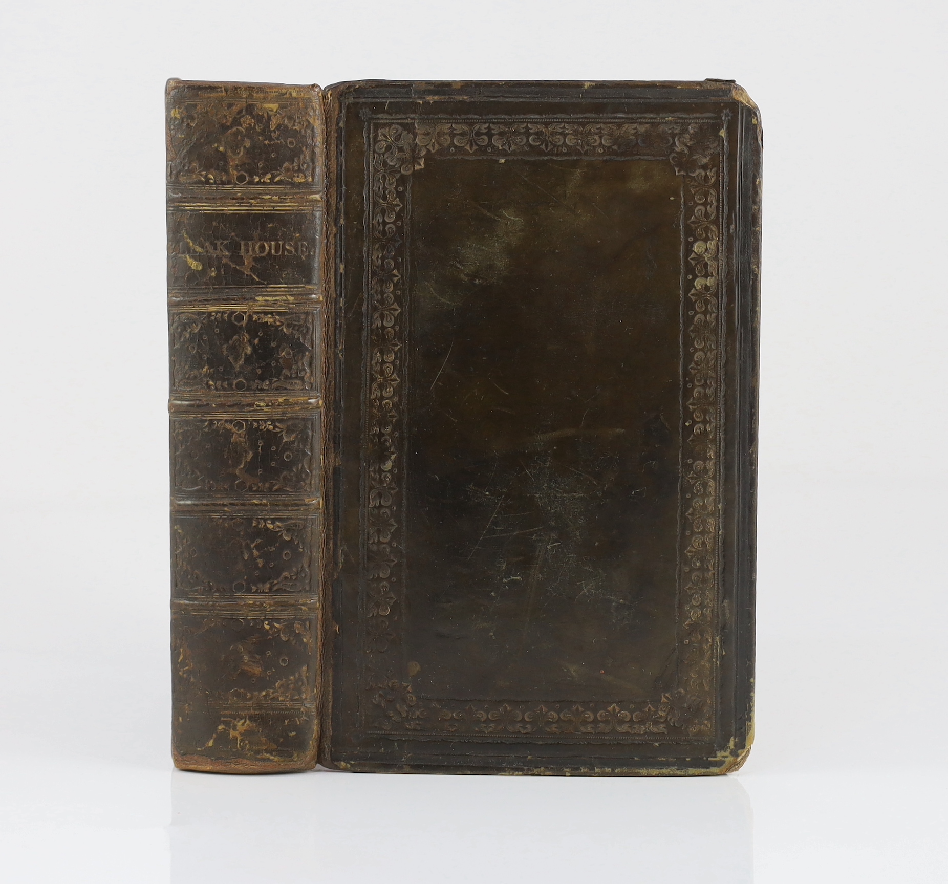 Dickens, Charles - Bleak House. First Edition, pictorial engraved and printed titles, frontis and 38 plates (by Hablot Brown). contemp. blind ruled and gilt decorated calf, rebacked preserving original panelled spine, ge
